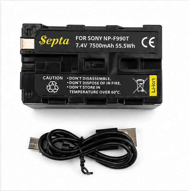 باتری لیتیومی Septa مدل NP-F990T ظرفیت 7500 میلی‌آمپرساعت | خرید از بوم شات